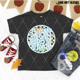 DTF Transfer - DTF012670 Stars Round Blue Grade Set