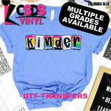 DTF Transfer - DTF012674 School Letters Grade Set