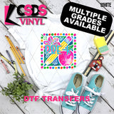 DTF Transfer - DTF012678 Watercolor Apple Pencil Grade Set