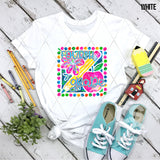 DTF Transfer - DTF012678 Watercolor Apple Pencil Grade Set