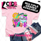 DTF Transfer - DTF012684 Bright Watercolor Hello Grade Set