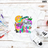 DTF Transfer - DTF012684 Bright Watercolor Hello Grade Set