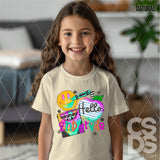 DTF Transfer - DTF012684 Bright Watercolor Hello Grade Set