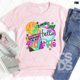 DTF Transfer - DTF012684 Bright Watercolor Hello Grade Set