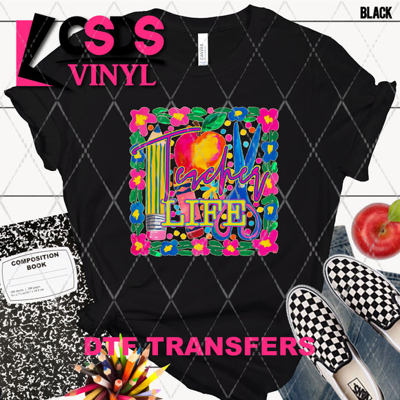 DTF Transfer - DTF012696 Watercolor Teacher Life
