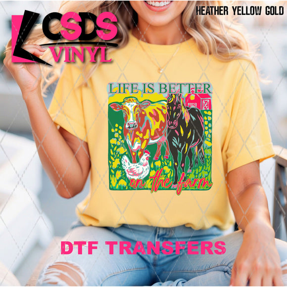DTF Transfer - DTF012699 Watercolor Life is Better on the Farm
