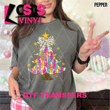 DTF Transfer - DTF012739 Faux Glitter Coquette Christmas Tree