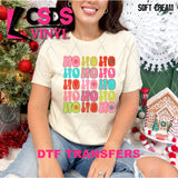 DTF Transfer - DTF012747 Retro Ho Ho Ho Christmas Stacked Word Art