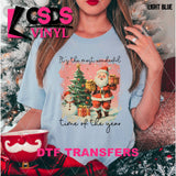 DTF Transfer - DTF012748 Retro Pink Christmas Santa