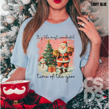 DTF Transfer - DTF012748 Retro Pink Christmas Santa