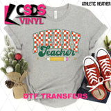 DTF Transfer - DTF012776 Checkered Merry Teacher