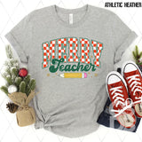 DTF Transfer - DTF012776 Checkered Merry Teacher