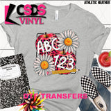 DTF Transfer - DTF012789 ABC 123 Leopard Apples and Daisies