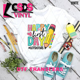 DTF Transfer - DTF012802 Happy First Day #Letsdothis Black