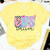 DTF Transfer - DTF012819 Funky Checkered Bus Driver