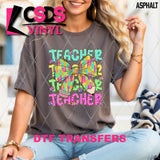 DTF Transfer - DTF012822 Teacher Pencil Bow Stacked Word Art