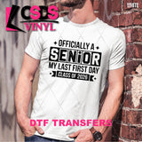 DTF Transfer - DTF012829 Officially a Senior 2026 Single Color