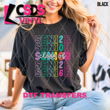 DTF Transfer - DTF012834 Colorful Senior Class of 2026 Stacked Word Art