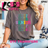 DTF Transfer - DTF012835 Colorful Senior 2026 Stacked Word Art