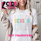 DTF Transfer - DTF012836 Pastel Senior 2026 Stacked Word Art
