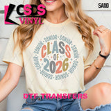 DTF Transfer - DTF012837 Senior Class of 2026 Round Word Art 2