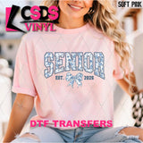 DTF Transfer - DTF012840 Blue Floral Coquette Senior Est 2026