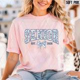 DTF Transfer - DTF012840 Blue Floral Coquette Senior Est 2026