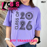DTF Transfer - DTF012851 Retro Class of 2026 Single Color