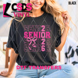 DTF Transfer - DTF012854 Pink Senior 2026 Stacked Word Art