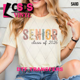 DTF Transfer - DTF012862 Floral Senior Class of 2026