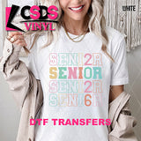 DTF Transfer - DTF012863 Pastel Senior 2026 Stacked Word Art 2
