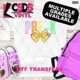 DTF Transfer - DTF012875 Colorful Pencil Bow Grade Set