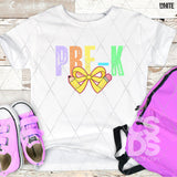 DTF Transfer - DTF012875 Colorful Pencil Bow Grade Set