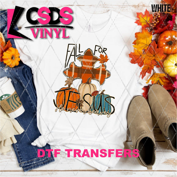 DTF Transfer - DTF012880 Fall for Jesus Plaid Cross