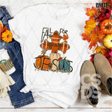 DTF Transfer - DTF012880 Fall for Jesus Plaid Cross