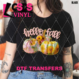 DTF Transfer - DTF012898 Hello Fall Floral Pumpkins