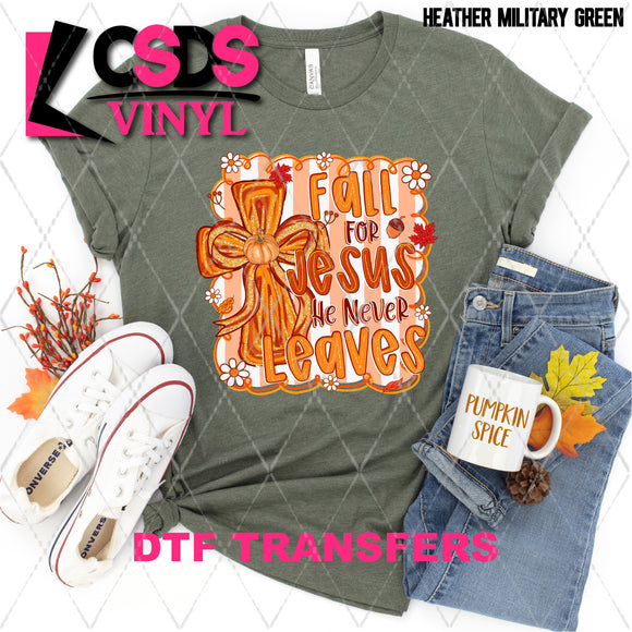 DTF Transfer - DTF012915 Fall for Jesus He Never Leaves Painted Cross