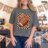 DTF Transfer - DTF012930 Floral and Checkered Football
