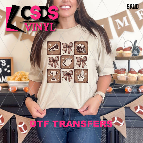 DTF Transfer - DTF012936 Football Squares Coquette Grid