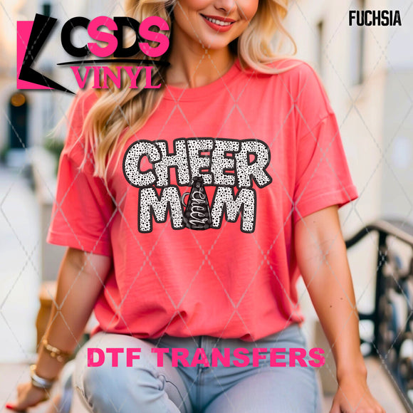 DTF Transfer - DTF012938 Dotted Cheer Mom Faux Embroidery