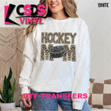 DTF Transfer - DTF012982 Hockey Mom Leopard Faux Glitter/Embroidery