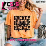 DTF Transfer - DTF012994 Hockey Coquette Stacked Word Art Single Color