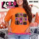DTF Transfer - DTF013065 Floral Black Pumpkins