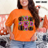 DTF Transfer - DTF013065 Floral Black Pumpkins