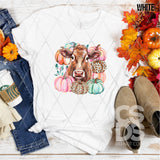 DTF Transfer - DTF013114 Fall Cow and Pumpkins