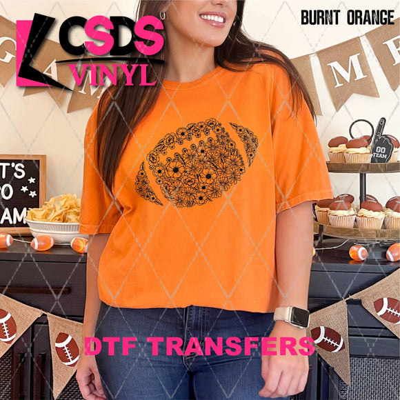 DTF Transfer - DTF013121 Floral Football Single Color