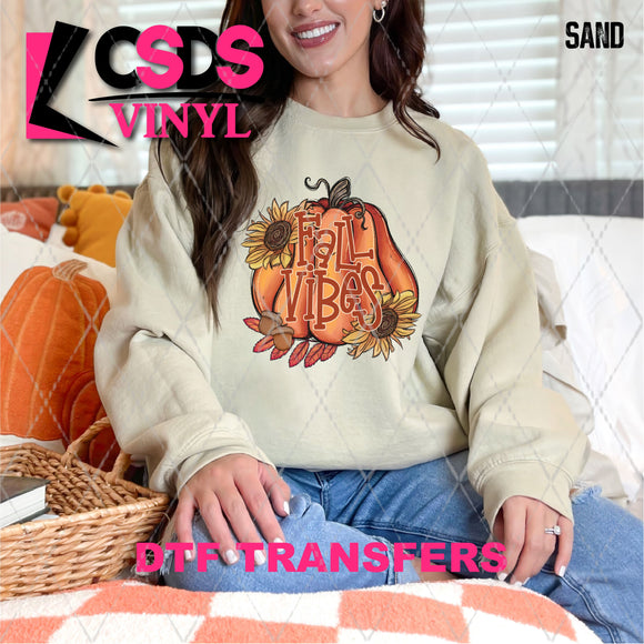 DTF Transfer - DTF013148 Fall Vibes Sunflowers and Pumpkin