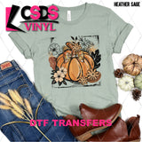 DTF Transfer - DTF013162 Fall Floral Pumpkin