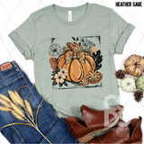 DTF Transfer - DTF013162 Fall Floral Pumpkin
