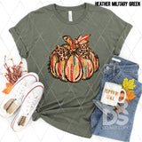 DTF Transfer - DTF013164 Painted Pumpkin with Leopard Bow